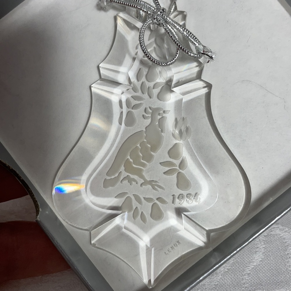 Lenox 1984 Hand Etched Partridge Crystal Ornament